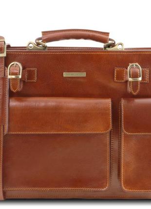 Чоловічий шкіряний портфель 2 відділення tuscany leather vveezia tl141268 (мед)