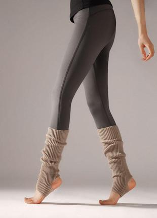 Гетри рубчик до колена с открытой пяткой капучино 53040 30-43