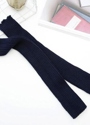 Митенки в рубчик длинные темно-синие one size3 фото