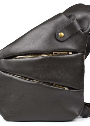 Чоловіча сумка-слінг через плече мікс канвасу та шкіри tarwa gcc-6402-3md