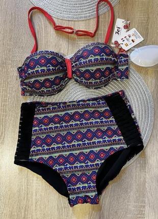 Роздільний купальник високі плавки l-xl