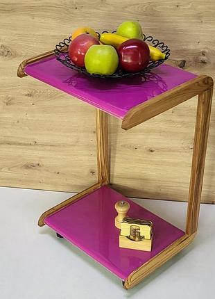 Кофейный журнальный столик. мобильный прикроватный столик. столик для ноута.