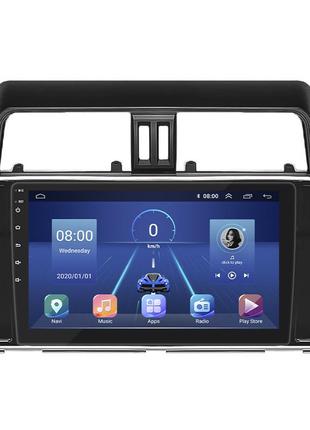 Штатная магнитола 10" lesko для toyota land cruiser prado 150 series рестайлинг 2 2017-2020 4/32gb 4g top