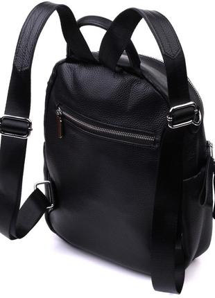 Шкіряний жіночий рюкзак із функцією сумки vintage 22567 чорний