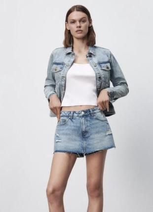 Джинсові шорти спідниця zara