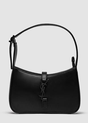 Стильная женская сумка yves saint laurent в черном цвете лого черное маточные лоран, фирма отличный  подарок5 фото