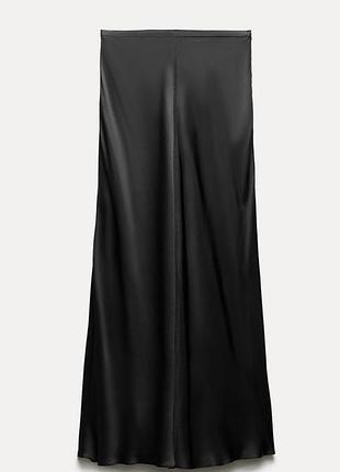 Юбка шелковая миди zara длинная юбка