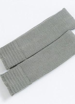 Гетры теплые в рубчик серые one size5 фото