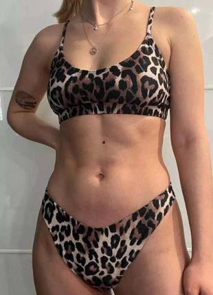 Брендовий купальник топ леопардовий3 фото