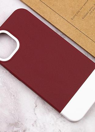 Чехол tpu+pc bichromatic для apple iphone 12 pro / 12 (6.1 дюйма) wine / white 4