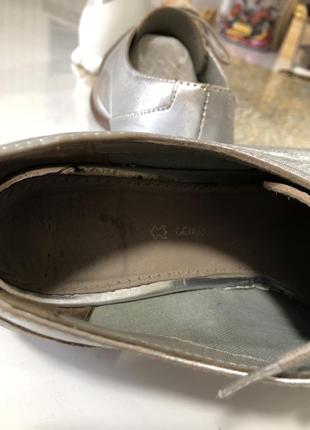 Ботинки серебряные кожаные 37 р сох6 фото