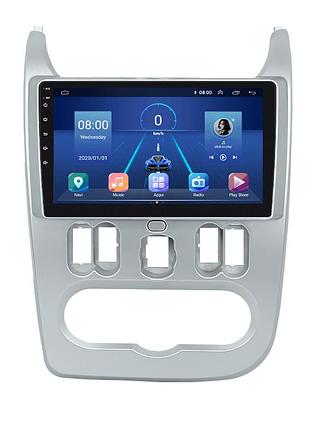 Штатна магнітола 9" lesko для renault logan i рестайлінг 2009-2015 6/128gb 4g wi-fi gps top рено