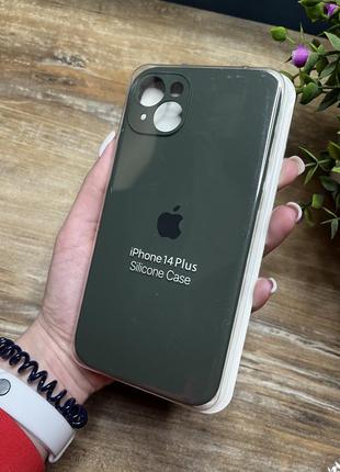 Чохол на iphone 14 плюс plus квадратні борти на айфон silicone case full camera на apple1 фото