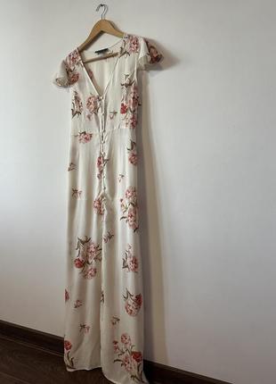 Міді плаття з натуральної тканини на ґудзиках від primark🌿4 фото