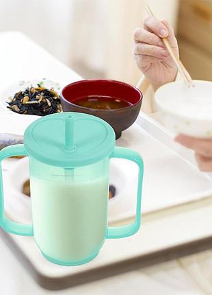 Чашка непроливайка lesko stse-008 для людей с инвалидностью лежачих больных