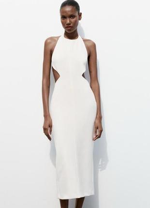 Платье миди zara облегающее
