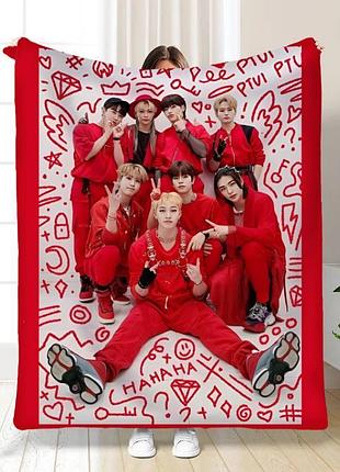 Плед stray kids 6 стрей кідс група бенд якісне покривало з 3d малюнком розмір 135х160