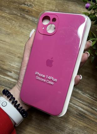 Чохол на iphone 14 плюс plus квадратні борти на айфон silicone case full camera на apple1 фото