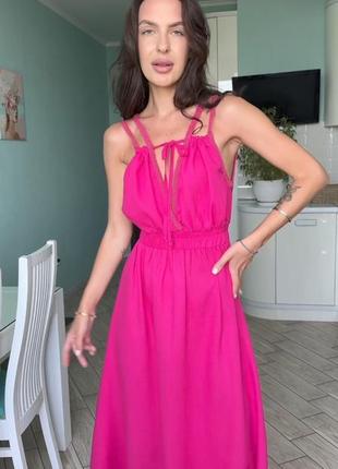 Новинка💥 сарафан з льону🌸 сукня плаття платье + великий розмір батал