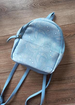 Рюкзак typo голубой, мини, сумка, маленький, на лето, трендовый2 фото