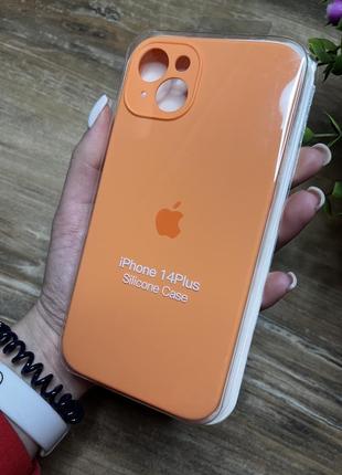 Чохол на iphone 14 плюс plus квадратні борти на айфон silicone case full camera на apple1 фото