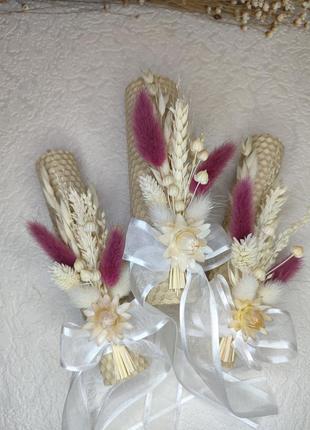 Подарочный набор свечей из вощины "семейный очаг", 3шт./набор