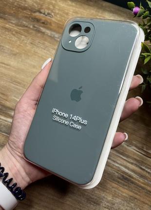 Чохол на iphone 14 плюс plus квадратні борти на айфон silicone case full camera на apple1 фото