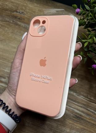 Чохол на iphone 14 плюс plus квадратні борти на айфон silicone case full camera на apple1 фото