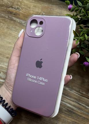 Чохол на iphone 14 плюс plus квадратні борти на айфон silicone case full camera на apple1 фото