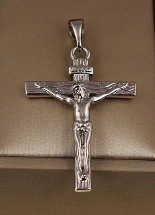 Хрестик xuping jewelry великий з розп"яттям 4 см сріблястий