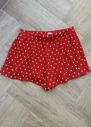 Червоні літні шорти спідниця в горошок , пляжні , домашні  zara mango next