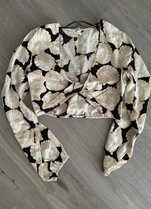 Топ  з льону жіночій вкорочений h&m