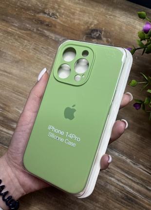 Чохол на iphone 14 pro про квадратні борти на айфон silicone case full camera на apple1 фото