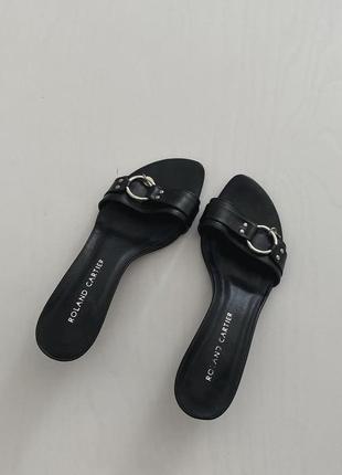 ❤️‍🔥изысканные черные кожаные туфельки от люксового дорогого бренда roland cartier 😍(made in italy) натуральная кожа, мягкие и удобные