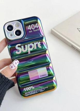 Чохол-пуховик supre 3d для iphone (від 11 до 15 pro max)