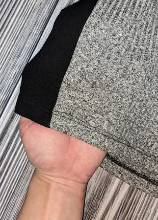 Серое платье в рубчик с чокером та молнией select #1594 фото