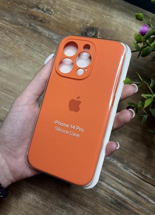 Чохол на iphone 14 pro про квадратні борти на айфон silicone case full camera на apple