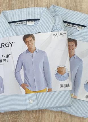 Livergy - s-m-l-xl - сорочка чоловіча блакитна рубашка мужская7 фото