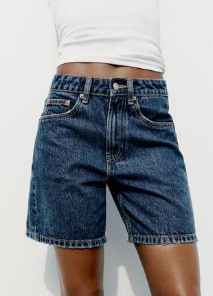 Шорты джинсовые бермуды zara