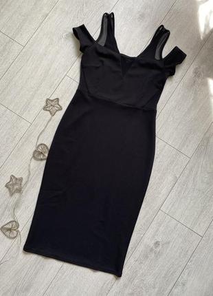 Классическое черное платье базовое платье размер s