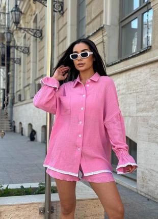 Комплект из муслиновых шортиков и рубашки🎀