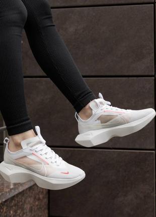 Женские летние дышащие кроссовки в стиле nike vista lite white red найк виста белые с красным сетка, для бега 38 24см7 фото