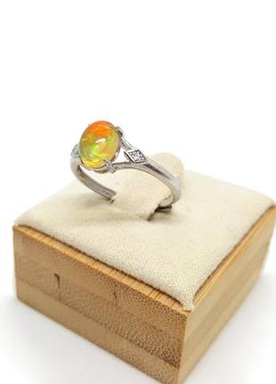 🔺💍🏵️сяюче кільце з натурального опала