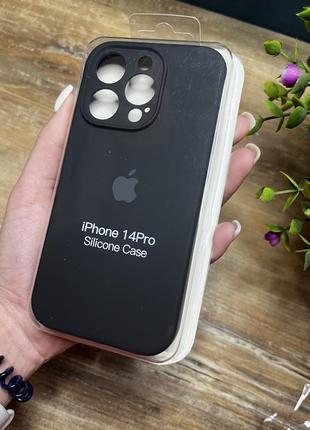 Чохол на iphone 14 pro про квадратні борти на айфон silicone case full camera на apple