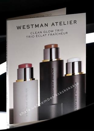 Пробник westman atelier контуринг biscuit, рум'яна petal, хайлайтер lit
