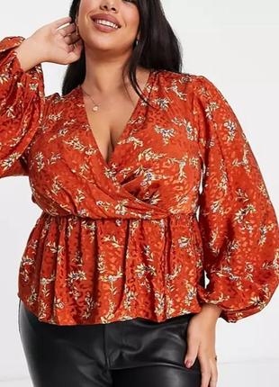 Шикарная блуза на запах в размере plus size, вискоза