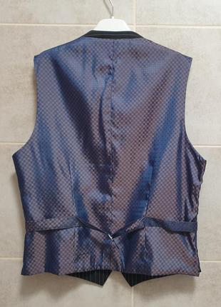 Next ~ s - 48 (38r) - черная графитовая в полоску - жилетка мужская классическая жилетка