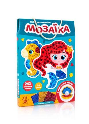 Набір для творчості «блискуча мозаїка. русалонька», vladi toys, vt4511-061 фото