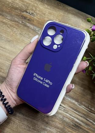Чохол на iphone 14 pro про квадратні борти на айфон silicone case full camera на apple