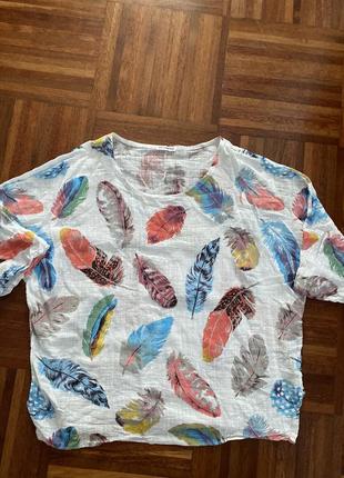 Новый хлопок + лен блуза new collection l-xl италия 🇮🇹